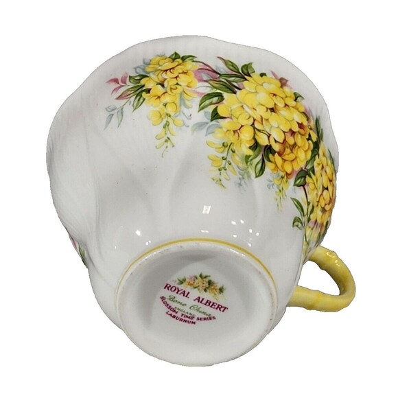 Royal Albert Teacup Saucer Blossom Time Series Laburnum Bone China Yellow Flower - Picture 9 of 9